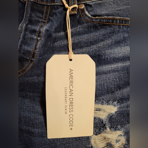 American Dress Code Distressed Button Up Straight Leg Jeans Size 27 NWT - Picture 5 of 7